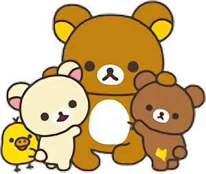 Rilakkumaand Friends Cartoon PNG