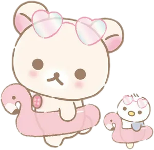 Rilakkumaand Friends Cute Illustration PNG image