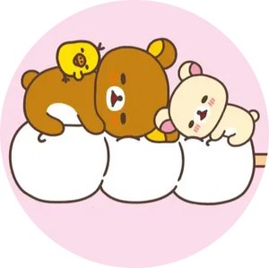 Rilakkumaand Friends Resting PNG