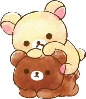 Rilakkumaand Korilakkuma Cuddling PNG