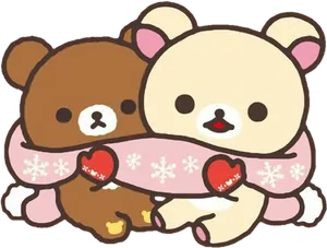 Rilakkumaand Korilakkuma Winter Hug PNG