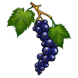Ripe Blue Grapes Illustration PNG image