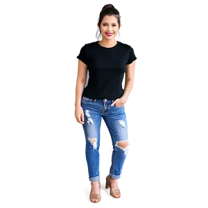 Ripped Folded Jeans Png 06272024 PNG image