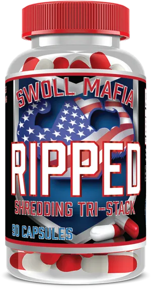 Ripped Shredding Tri Stack Supplement Bottle PNG image