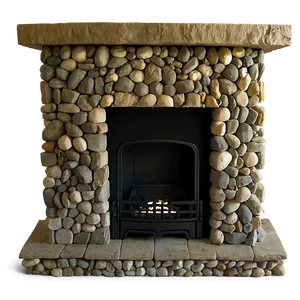 River Rock Fireplace Surround Png Evl PNG image