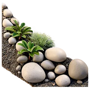 River Rock Landscape Edging PNG 6
