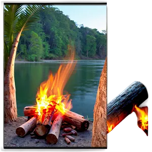 Riverbank Campfire PNG Sjw