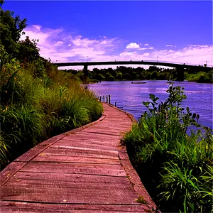 Riverside Walking Path PNG Usp