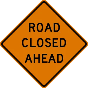 Road Closed Ahead Sign PNG