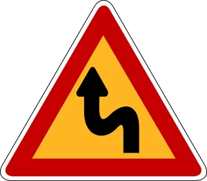 Road Curve Warning Sign PNG image