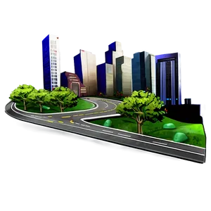 Road In Cityscape Png Xny PNG image