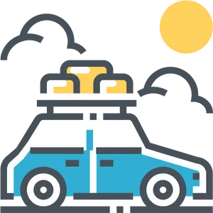 Road Trip Ready Carwith Luggage PNG image