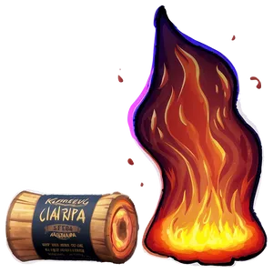Roaring Campfire Glow PNG 96
