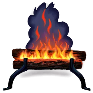 Roaring Fireplace PNG B