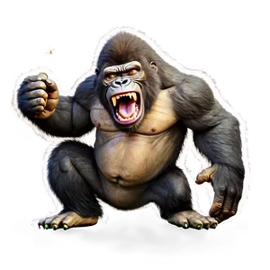 Roaring Gorilla Cartoon PNG Odx PNG