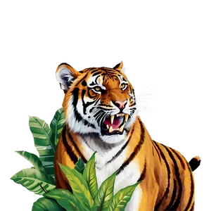 Roaring Tiger In Jungle PNG Vll37 PNG