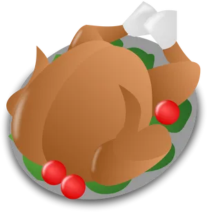 Roast Chicken Dinner Plate Illustration PNG image