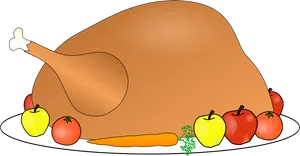 Roast Turkeywith Vegetablesand Fruits