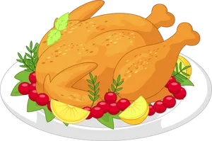 Roasted Chicken Dinner Illustration.png PNG image