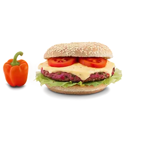 Roasted Red Pepper Hummus Burger PNG Qwq7 PNG