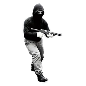 Robber In Black And White Png 06212024 PNG image