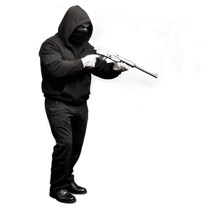 Robber In Black And White Png Ygm19 PNG image