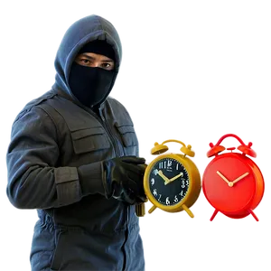 Robber With Alarm Clock PNG Gkd