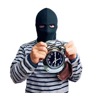 Robber With Alarm Clock PNG Pcf PNG