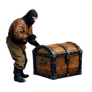 Robber With Treasure Chest PNG Ohd88