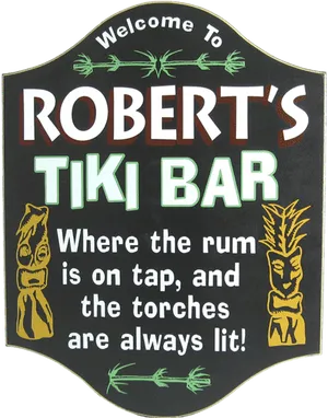 Roberts Tiki Bar Sign PNG