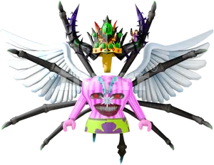 Roblox Avatarwith Wingsand Crown PNG