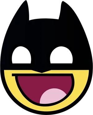 Roblox Batman Smiley Face Graphic PNG image