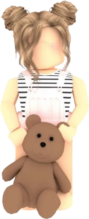 Roblox Character Holding Teddy Bear