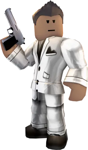 Roblox Characterin Suitwith Gun