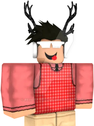 Roblox Characterwith Headphonesand Antlers