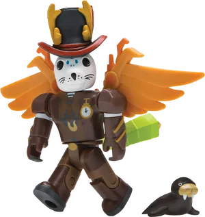 Roblox Characterwith Wingsand Seal Companion PNG image