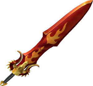 Roblox_ Flaming_ Sword_ Item PNG image