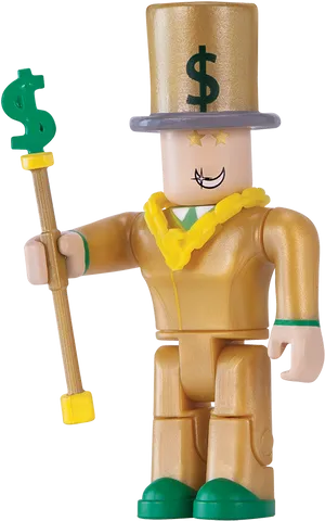 Roblox Golden Figurewith Money Top Hat