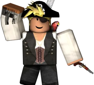 Roblox Pirate Avatarwith Parrotand Weapons