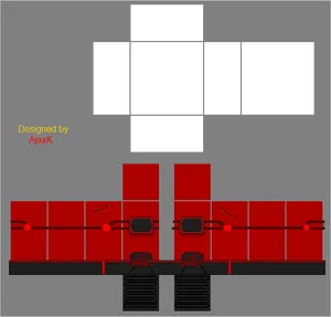 Roblox Red Ninja Outfit Template PNG image
