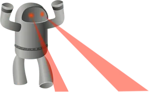 Robot Shooting Lasers PNG image
