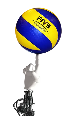 Robot Volleyball Interaction PNG image