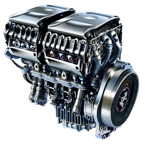 Robotic Car Engine Illustration PNG 06132024