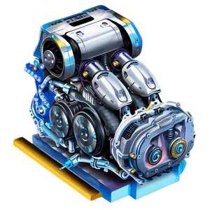 Robotic Car Engine Illustration PNG 98