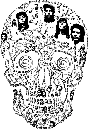 Rock Band Skull Illustration PNG image