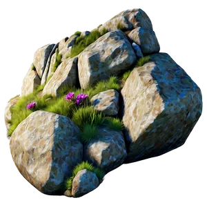 Rock Boulder Wall PNG 06292024