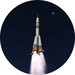 Rocket Launch Moon Backdrop PNG image