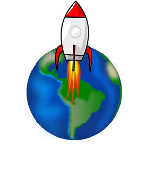 Rocket Launch Over Earth Graphic PNG image