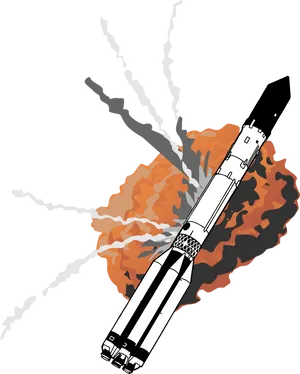 Rocket Launch Vector Illustration PNG image