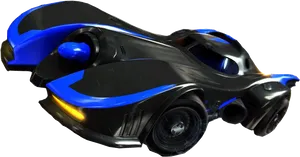 Rocket League Blue Black Car Render PNG image